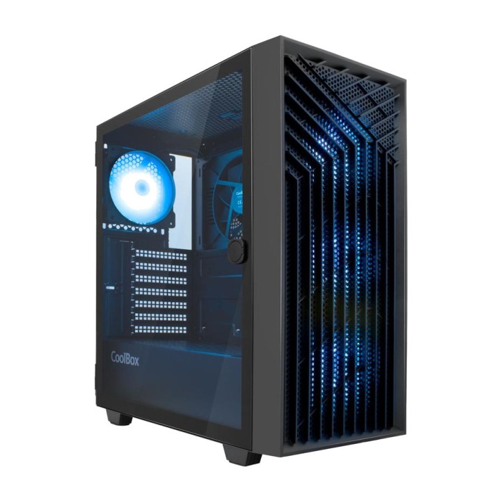 COOLBOX Speldatorchassi i semi-tower med härdat glas och