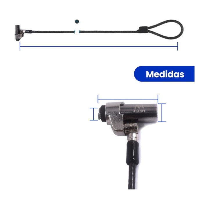 EWENT Lopásgátló kábel kulccsal laptop Nano nyílásához