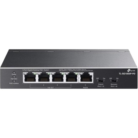 5-port gigabit switch with poe input and output for 4 devices tl-sg1005p-pd