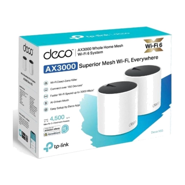 TP-LINK Sistema WiFi 6 mesh de dupla faixa DECO X55 AX3000 2