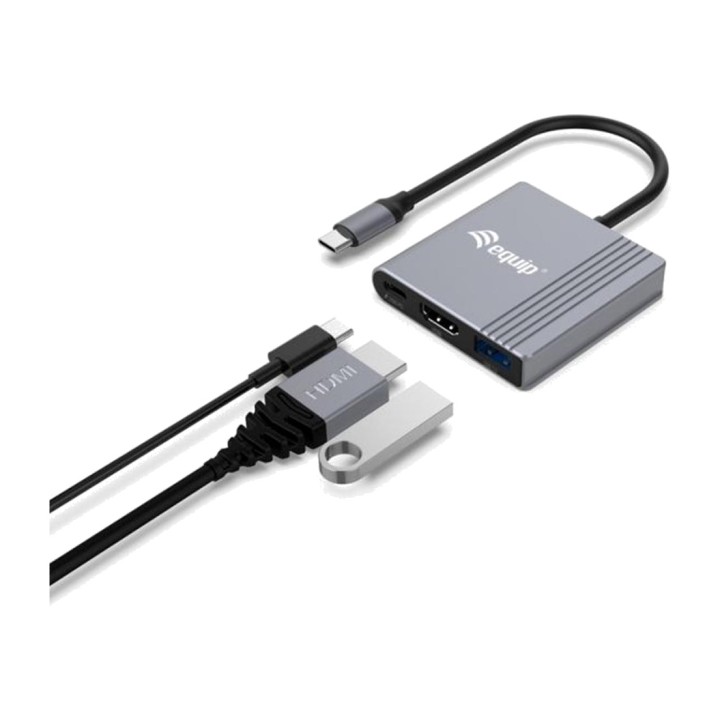EQUIP 3-in-1 USB-C multiport adapter with HDMI and PD