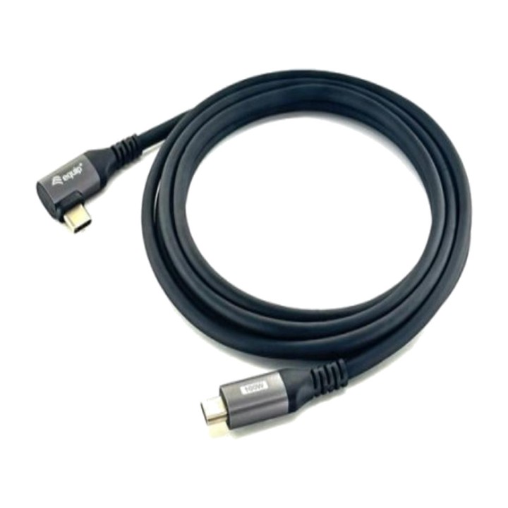 EQUIP USB-C-kabel vinklad 90 grader med E-Mark-chip 2.0 PD