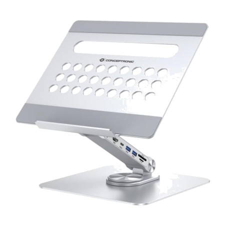 support pliable en aluminium pour ordinateur portable avec hub usb-c 7 en 1 donn27g pd 100 w