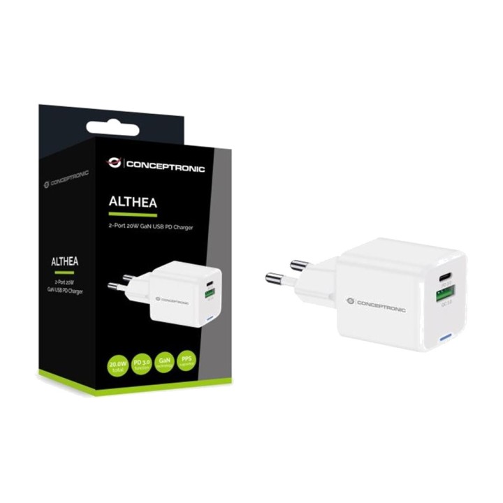 CONCEPTRONIC Cargador de pared con 2 puertos ALTHEA15 20 W