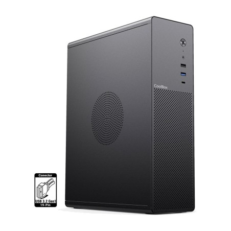 metal slim pc-kabinet med 90 mm ventilator uden strømforsyning t100 micro-atx usb-c-3.2