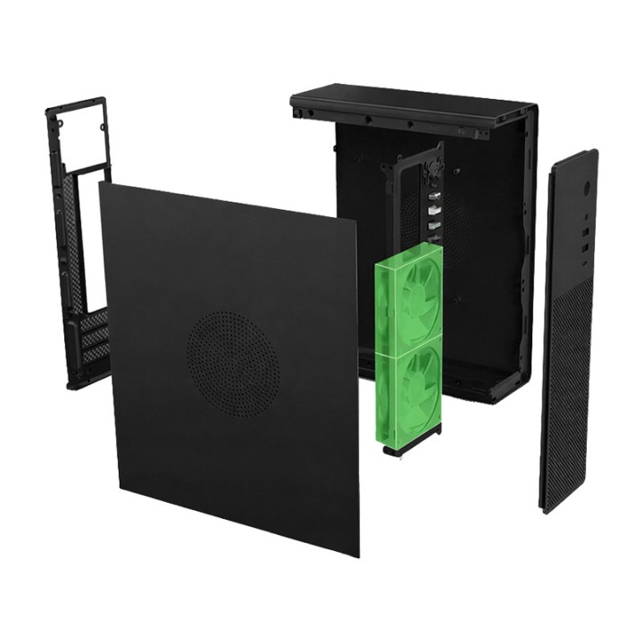 COOLBOX Case slim in metallo per PC con ventola da 90 mm,