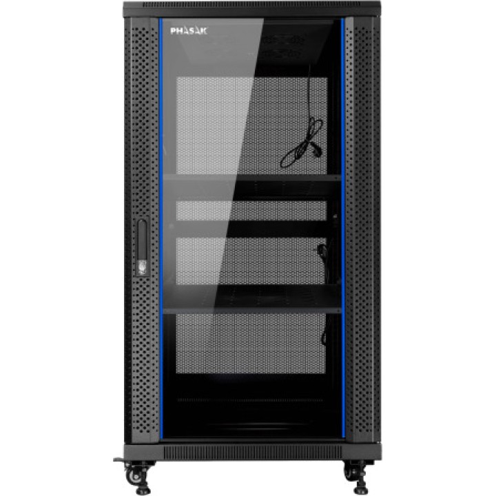 PHASAK Armario rack de suelo para servidores y redes 19"