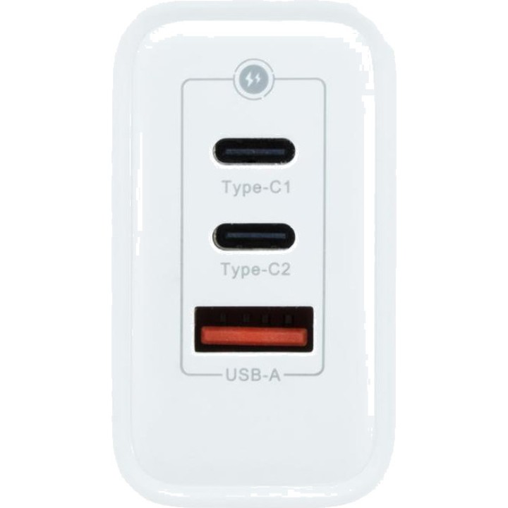 COOLBOX Cargador de pared GaN con tres puertos USB 65W