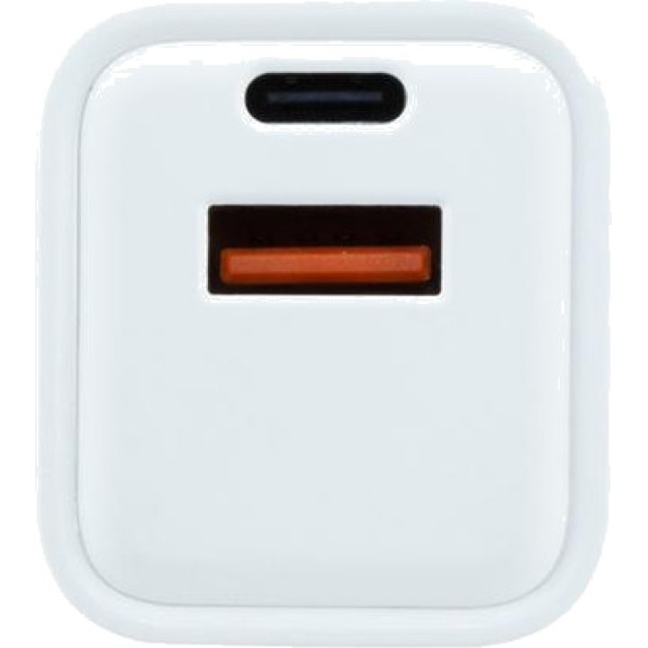 COOLBOX GaN wall charger with USB-A and USB-C ports 20W PD