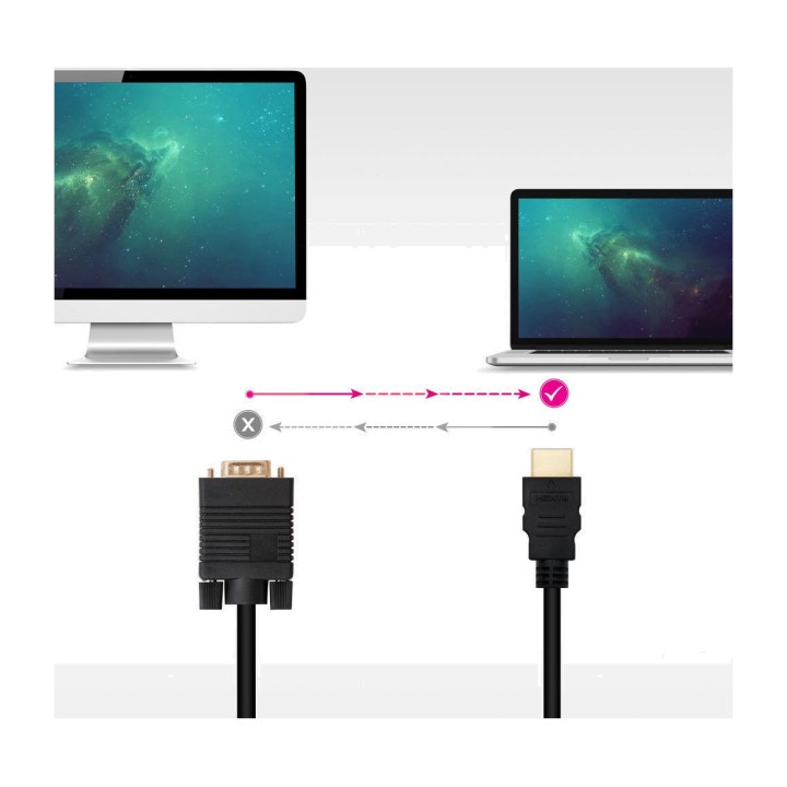 NANOCABLE Pretvorniški kabel HDMI na VGA 1080P 1,8 M