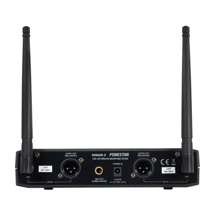 FONESTAR Microphone sans fil double à main SONAIR-2M UHF