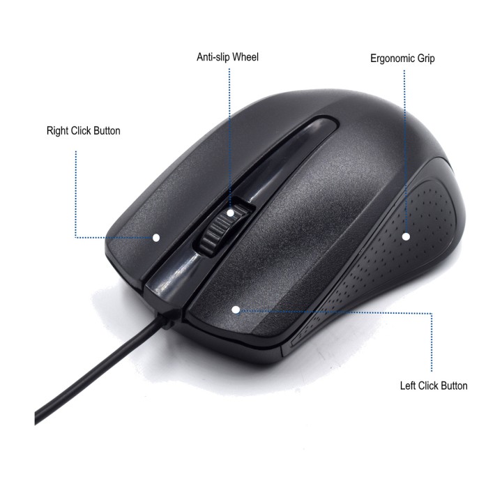 EWENT Souris optique filaire EW3300 USB-1000DPI
