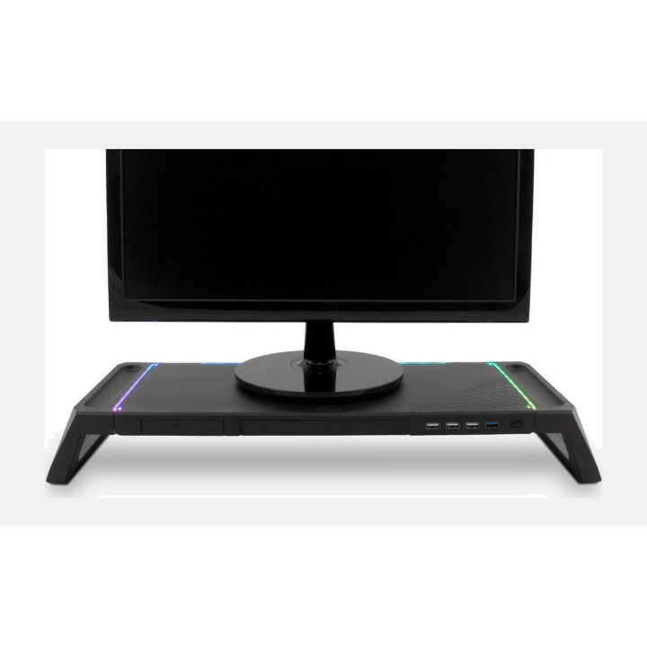 COOLBOX Monitor riser with hub, drawer and RGB lighting
