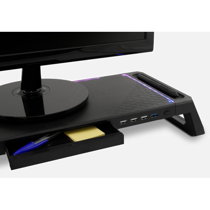 COOLBOX Monitorständer mit Hub, Schublade und