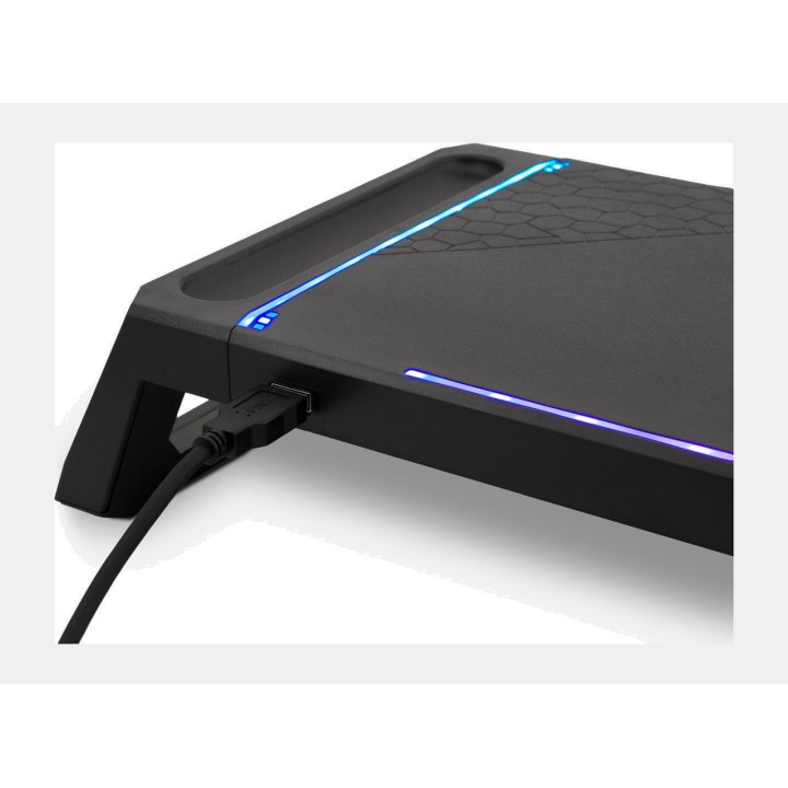COOLBOX Rehausseur d’écran avec hub, tiroir et éclairage RGB