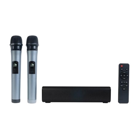 barre de son portable pour karaoké avec 2 microphones sans fil sing-bar uhf 30 w