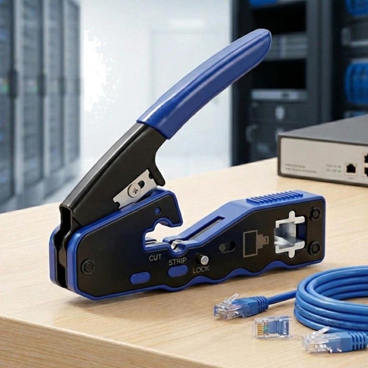 PHASAK Professional RJ45 crimping tool with wire stripper
