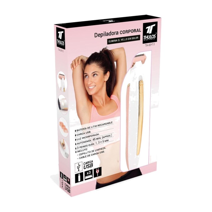 THULOS Depiladora corporal recargable USB con luz LED TH-BY11 MGS0000019571