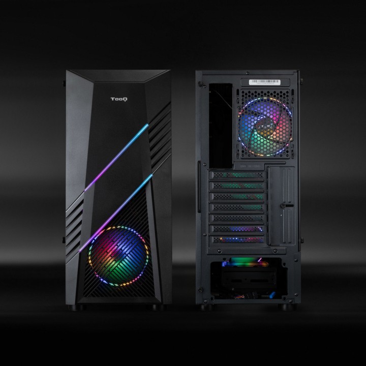 TOOQ Carcasă gaming semi-tower pentru PC cu iluminare