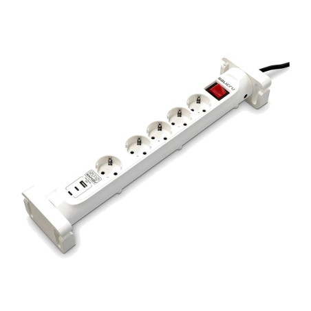 regleta protectora contra sobretensiones con 5 tomas schuko y 3 usb sps safe 5s+ 600j