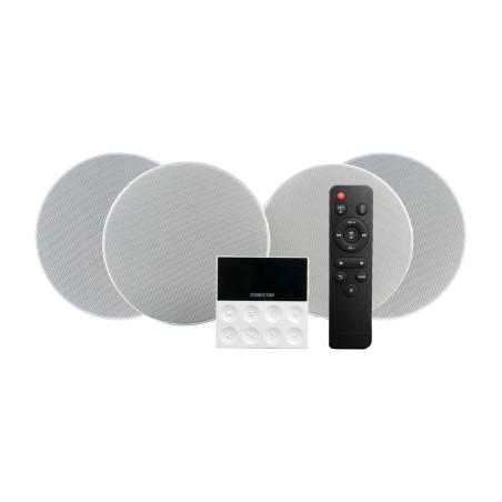 bluetooth sound kit with wall amplifier and four ceiling speakers ks-wall-4 fm usb-mp3
