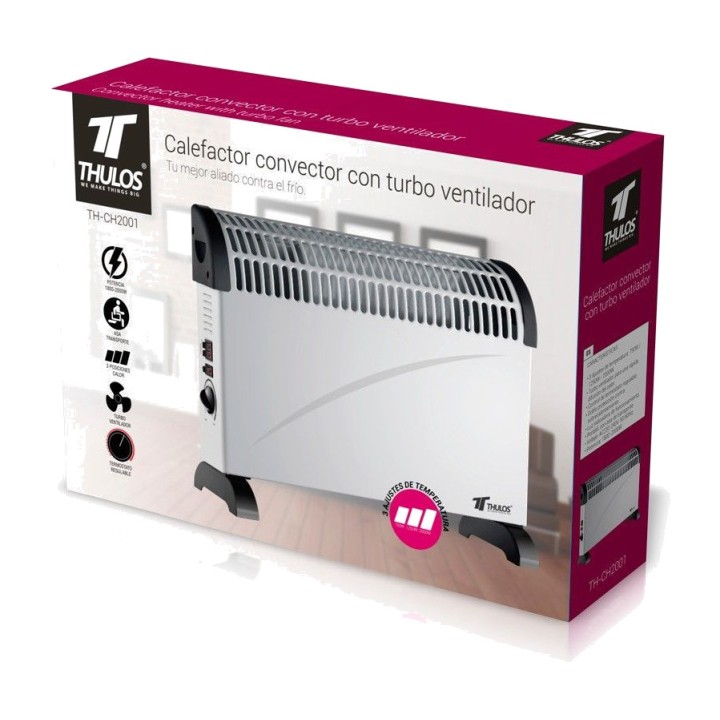 THULOS Convecteur électrique turbo avec thermostat TH-CH2001
