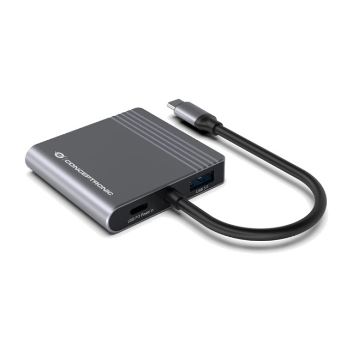 CONCEPTRONIC Adattatore multiporta USB-C 4 in 1 per due