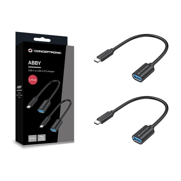 CONCEPTRONIC Pack 2 adaptadores USB-C macho a USB-A hembra