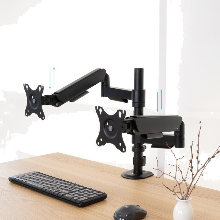 TOOQ Supporto doppio per monitor con bracci a molla e
