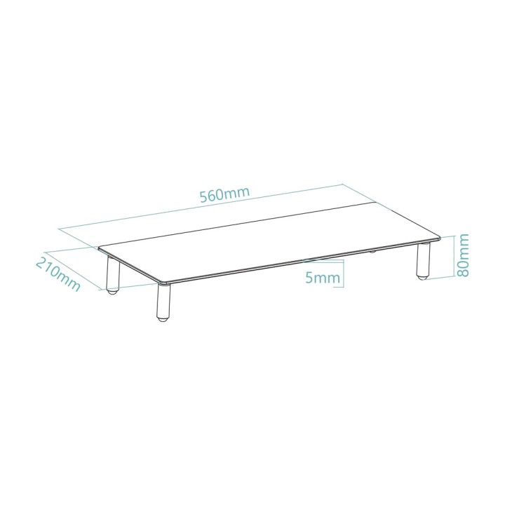 TOOQ Glass monitor riser TQMR061 20KG MGS0000030088