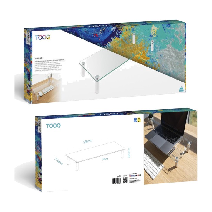TOOQ Monitorständer aus Glas TQMR061 20KG MGS0000030088