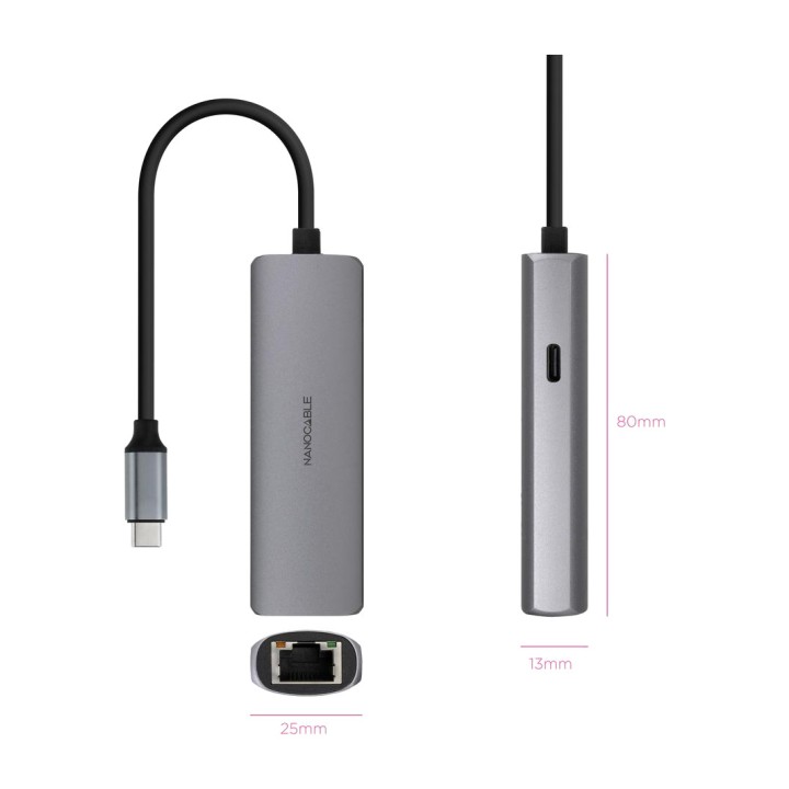 NANOCABLE USB-C-auf-Ethernet-Netzwerkadapter mit