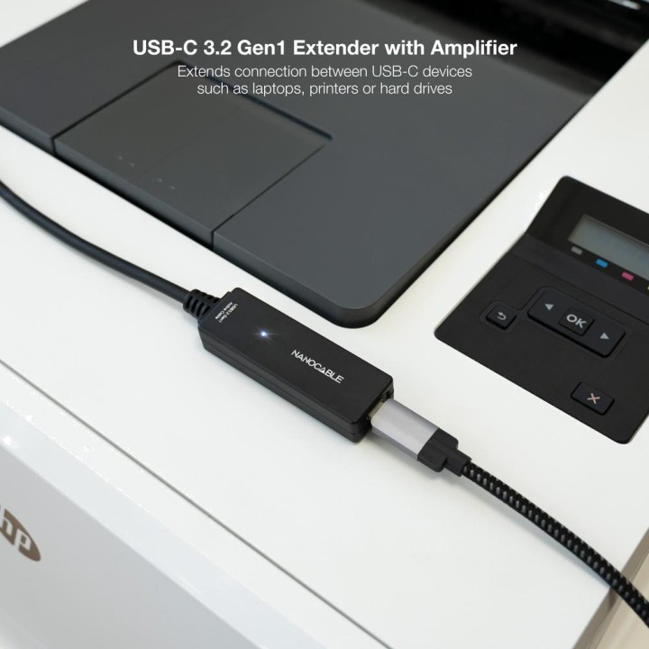 NANOCABLE Aktív USB-C hosszabbító kábel jelerősítővel 3.2