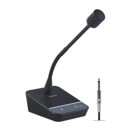 microphone dynamique de bureau avec col de cygne et socle micset-d32j-jack 6,3 mm
