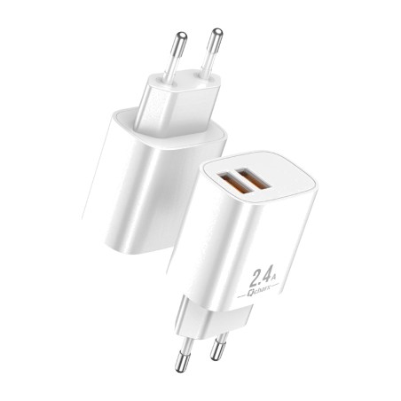 wandladegerät mit 2 usb-a-anschlüssen apolo 2,4a 12w