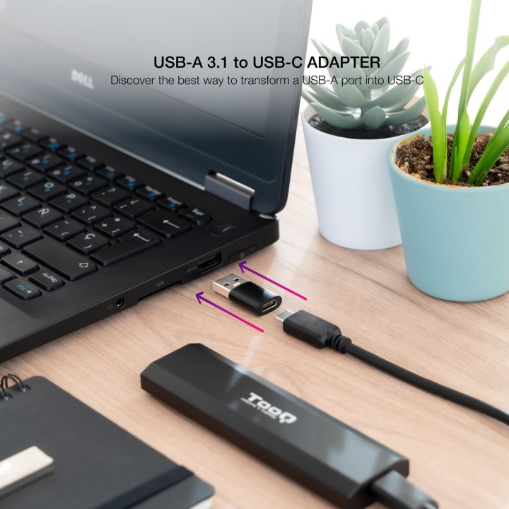 NANOCABLE Adaptor USB-C mamă la USB-A tată cu OTG GEN1
