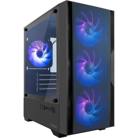 caixa per a pc gaming compacta amb vidre temperat i frontal de reixa gm220 mpfusion-argb micro-atx