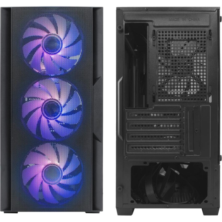 COOLBOX Kompakt speldatorchassi med härdat glas och framsida
