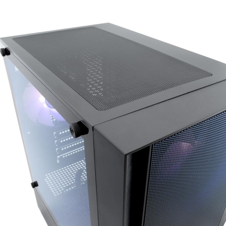 COOLBOX Compact gaming PC case with tempered glass and mesh