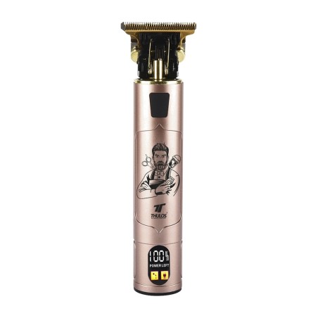 vintage-style rechargeable hair clipper with led display th-cp114 1200mah
