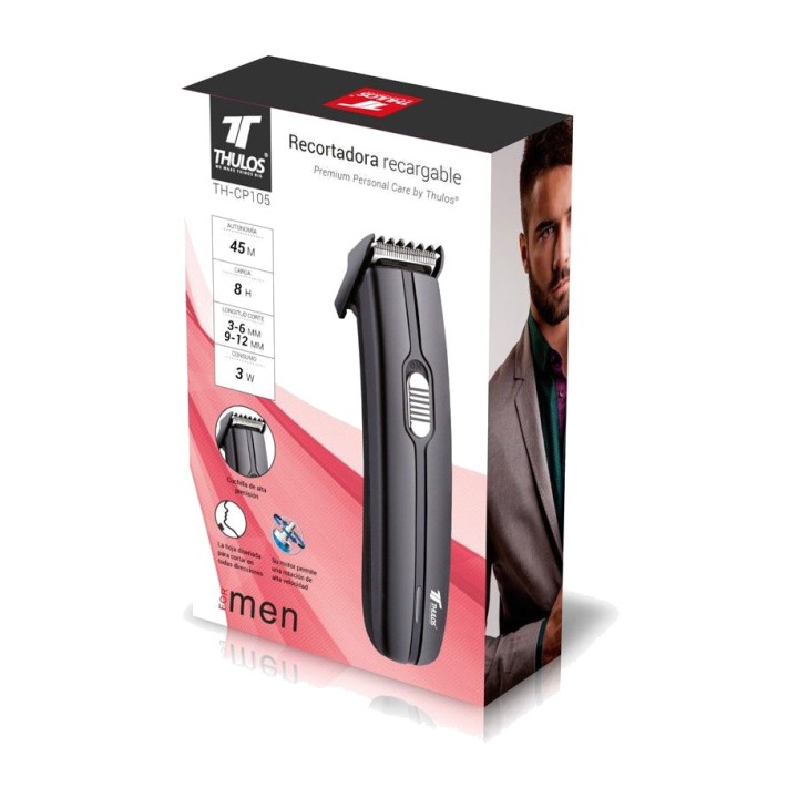 THULOS Cortapelos recargable con peine guía TH-CP105 3W