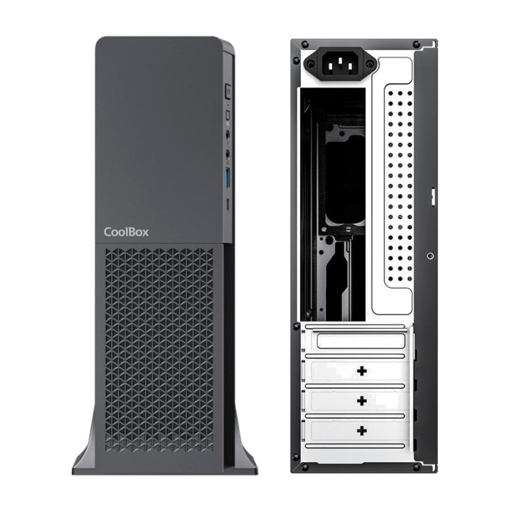 COOLBOX Slim datorchassi med USB-C och SFX-nätaggregat 80