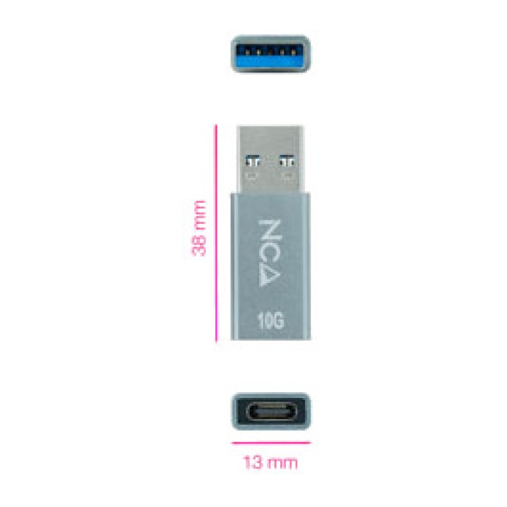NANOCABLE USB tipa C ženski na USB-A moški adapter GEN2