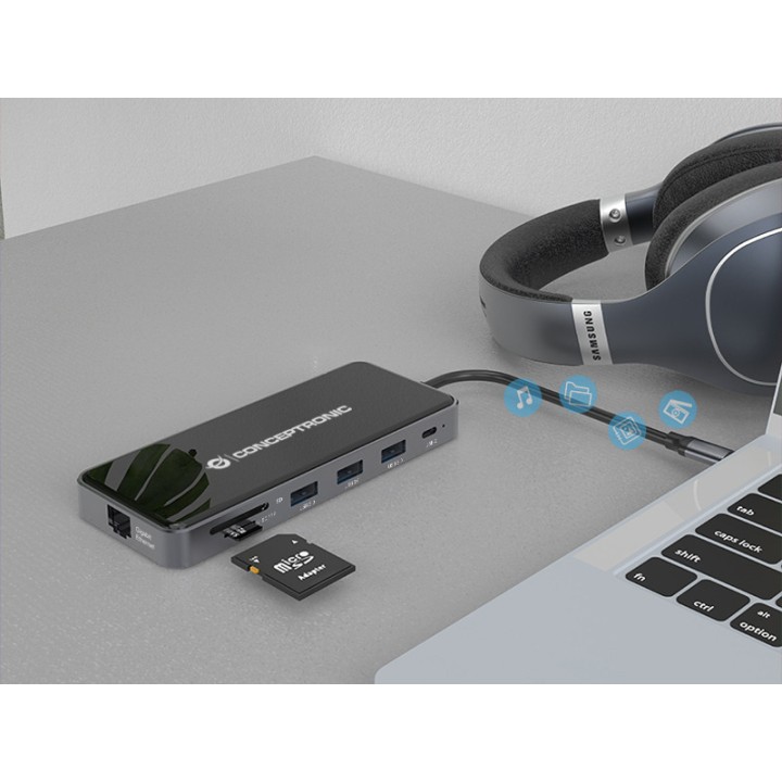 CONCEPTRONIC Docking station USB-C 12 in 1 con HDMI e VGA