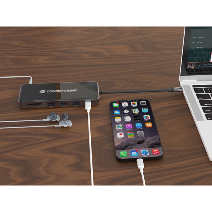 CONCEPTRONIC Docking station USB-C 12 in 1 con HDMI e VGA