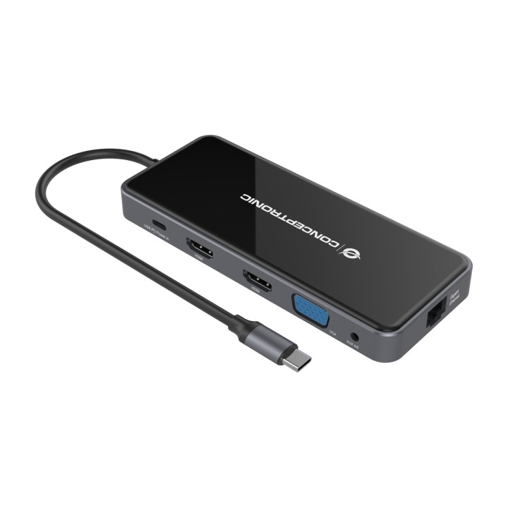CONCEPTRONIC Dokovacia stanica USB-C 12 v 1 s HDMI a VGA