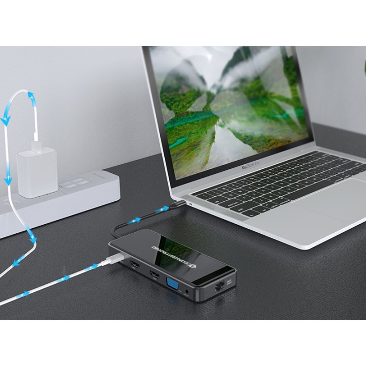 CONCEPTRONIC 12-in-1-USB-C-Dockingstation mit HDMI und VGA