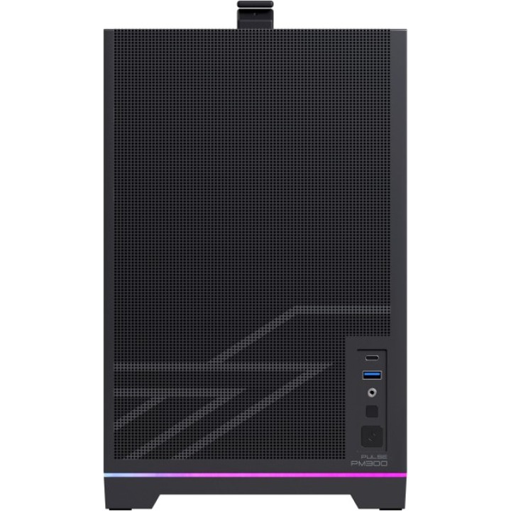 EINAREX Micro-ATX-Gaming-PC-Gehäuse mit gehärtetem Glas und