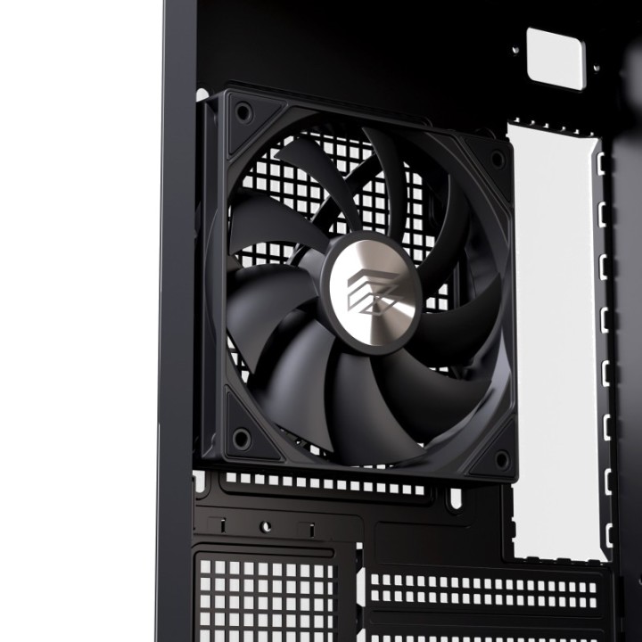 EINAREX Micro-ATX-Gaming-PC-Gehäuse mit gehärtetem Glas und