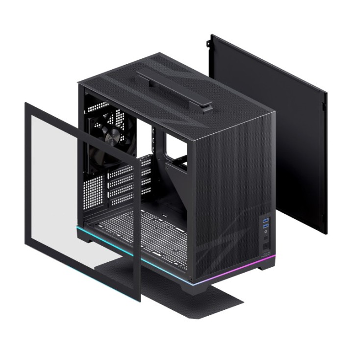 EINAREX Micro-ATX-gaming-pc-behuizing met gehard glas en